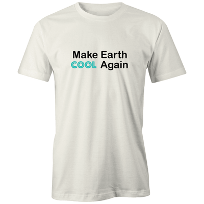 Make Earth Cool Again Organic Tee - Evolve Travel Goods Adventure Towel - Sustainable, Made From Recycled Plastic and Sand Free