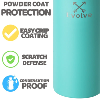 EVOLVE Insulated Stainless Steel Water Bottle 750ml - Evolve Travel Goods Adventure Towel - Sustainable, Made From Recycled Plastic and Sand Free